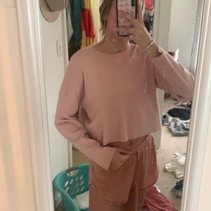 cropped pink sweater